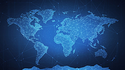 Polygon world map on blockchain hud banner. Polygon world map on blockchain hud banner.